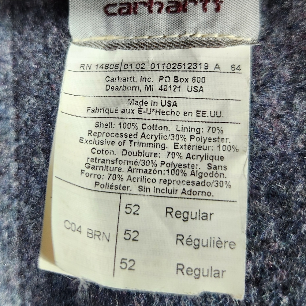 Carhartt VTG "Traditional Duck Utility Coat" Blanket Lined Tan Mens Size XXL 2XL - Picture 5 of 8